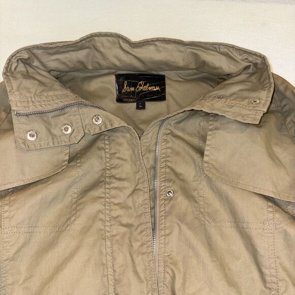 Sam Edelman Womans Utility Jacket Size L, Gorpcore Khaki Y2K Essential outdoor - Picture 3 of 11